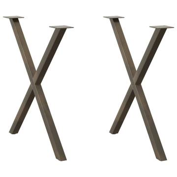 X-Shaped Dining Table Legs - 2 pcs Natural Steel | Hipomarket