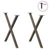 X-Shaped Dining Table Legs - 2 pcs Natural Steel | Hipomarket