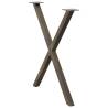 X-Shaped Dining Table Legs - 2 pcs Natural Steel | Hipomarket