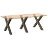 X-Shaped Dining Table Legs - Natural Steel - 3 pcs Set