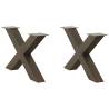 X-Shaped Coffee Table Legs - Natural Steel | Hipomarket