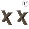 X-Shaped Coffee Table Legs - Natural Steel | Hipomarket