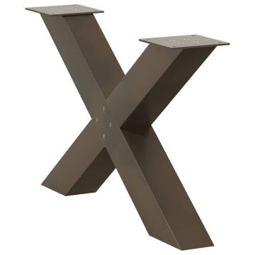 X-Shaped Coffee Table Legs - Natural Steel | Hipomarket