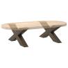 X-Shaped Coffee Table Legs - Natural Steel | Hipomarket