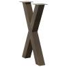 X-Shaped Dining Table Legs - 2 pcs Natural Steel | Hipomarket