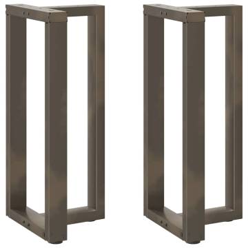 T-Shaped Bar Table Legs - Natural Steel (2 pcs) | HipoMarket