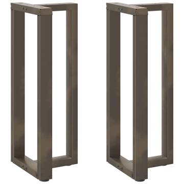 Bar Table Legs T-Shaped - 2 pcs Natural Steel | Hipomarket