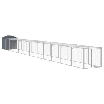 Durable Chicken Cage with Run - Anthracite Galvanised Steel