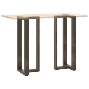 Bar Table Legs T-Shaped - 2 pcs Natural Steel | Hipomarket