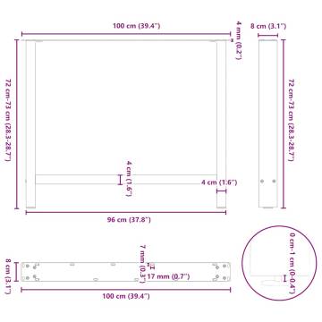 Coffee Table Legs Anthracite - Durable Steel Design (2 pcs)