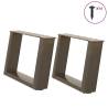 U-Shaped Coffee Table Legs - Durable Natural Steel (50x30-31 cm)