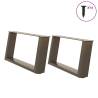 U-Shaped Coffee Table Legs - Durable Natural Steel Design