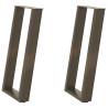 U-Shaped Console Table Legs - Durable Natural Steel (2 pcs)