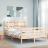 Bed Frame with Headboard 140x190 cm Solid Wood Colour natural Size 140 x 190 cm 