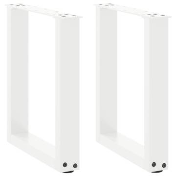 U-Shaped Coffee Table Legs - White Steel - 28x(42-43) cm