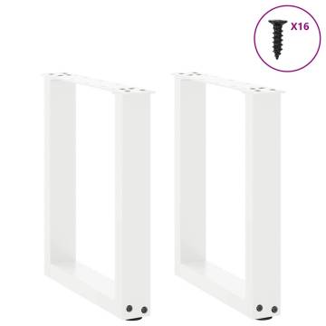 U-Shaped Coffee Table Legs - White Steel - 28x(42-43) cm