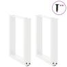 U-Shaped Coffee Table Legs - White Steel - 28x(42-43) cm