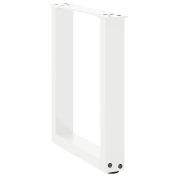 U-Shaped Coffee Table Legs - White Steel - 28x(42-43) cm