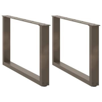 Coffee Table Legs U-Shaped - Natural Steel 60x(42-43) cm