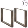 Coffee Table Legs U-Shaped - Natural Steel 60x(42-43) cm