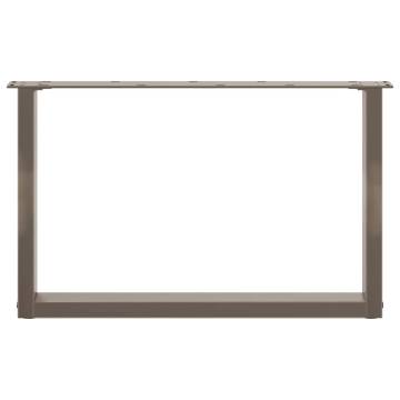 Coffee Table Legs U-Shaped - Natural Steel 60x(42-43) cm