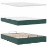 Ottoman Bed with Mattresses Dark Green 140x190cm Velvet