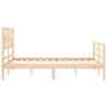 Solid Wood Bed Frame with Headboard 140x190 cm - Hipomarket