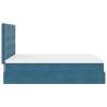 Dark Blue Ottoman Bed with Mattress - 140x200cm Velvet