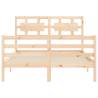 Solid Wood Bed Frame with Headboard 140x190 cm - Hipomarket