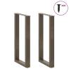  Coffee Table Legs U-Shaped 2 pcs Natural Steel 40x(90-91) cm Steel