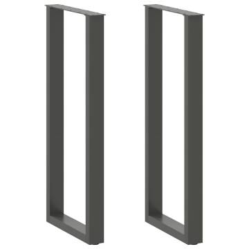 U-Shaped Coffee Table Legs - Anthracite Steel (50x110-111 cm)