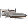  Bed Frame without Mattress Brown Oak 160x200 cm Engineered Wood Colour brown oak Size 160 x 200 cm Model with headboard & dual low footboard 