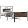  Bed Frame without Mattress Brown Oak 90x200 cm Engineered Wood Colour brown oak Size 90 x 200 cm Model with headboard & high footboard 