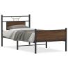 Brown Oak Bed Frame 90x200 cm - Stable & Stylish Design