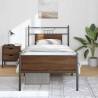 Brown Oak Bed Frame 90x200 cm - Stable & Stylish Design