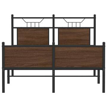 Brown Oak Bed Frame 120x190 cm | Stylish & Durable Design