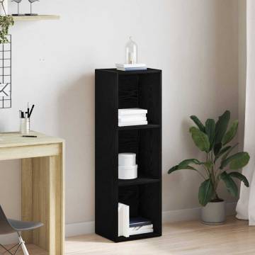 Stylish Black Oak Bookcase - Durable Engineered Wood