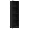 Stylish Black Oak Bookcase | 40x24x143 cm Engineered Wood