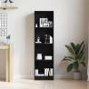 Stylish Black Oak Bookcase | 40x24x143 cm Engineered Wood