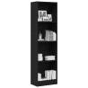 Stylish Black Oak Bookcase | 40x24x143 cm Engineered Wood