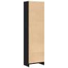 Stylish Black Oak Bookcase | 40x24x143 cm Engineered Wood