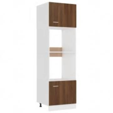 Stylish Microwave Cabinet Lyon Brown Oak - 60x57x207 cm