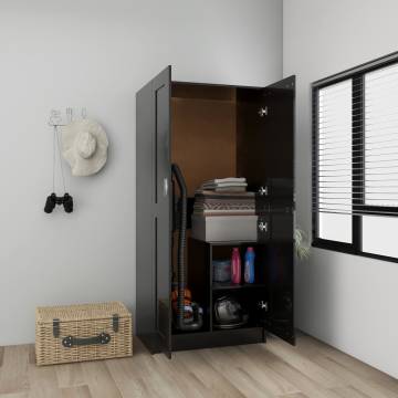 High Gloss Black Wardrobe - Stylish Storage Solution