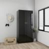 High Gloss Black Wardrobe - Stylish Storage Solution