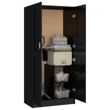 High Gloss Black Wardrobe - Stylish Storage Solution