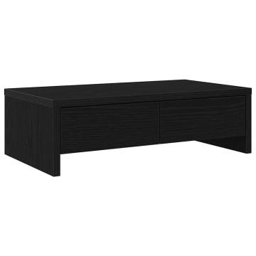 Monitor Stand with Drawers - Black Oak, 50x27x15 cm