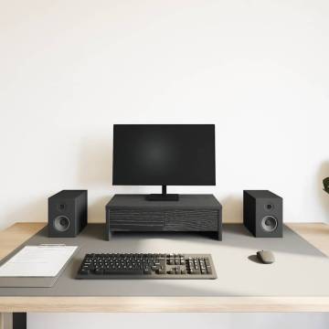 Monitor Stand with Drawers - Black Oak, 50x27x15 cm