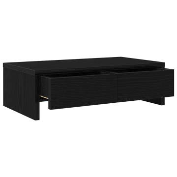 Monitor Stand with Drawers - Black Oak, 50x27x15 cm