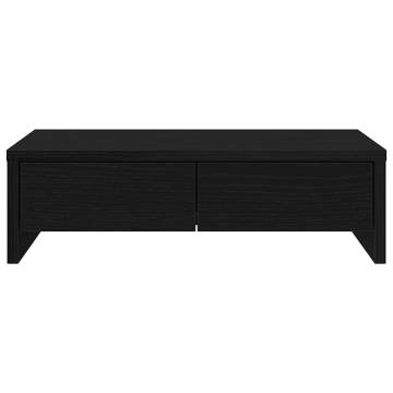 Monitor Stand with Drawers - Black Oak, 50x27x15 cm