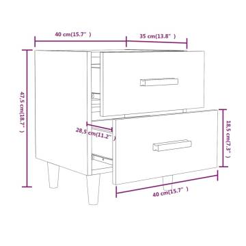 Bed Cabinet Smoked Oak 40x35x47.5 cm - Stylish Storage Solution